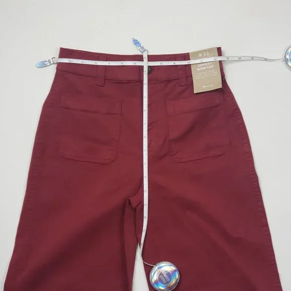 Madewell Emmett Wide-Leg Pants Women's Size 23 Claret Red Patch Pocket Edition - Picture 6 of 16